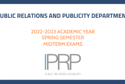PUBLIC RELATIONS AND PUBLICITY - 2023 SPRING SEMESTER MIDTERM EXAM SCHEDULE