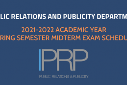  DEPT. OF PUBLIC RELATIONS AND PUBLICITY - 2021-2022 ACADEMIC YEAR SPRING SEMESTER MIDTERM EXAM SCHEDULE
