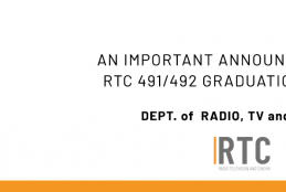 AN IMPORTANT ANNOUNCEMENT FOR RTC 491/492 GRADUATION PROJECT STUDENTS